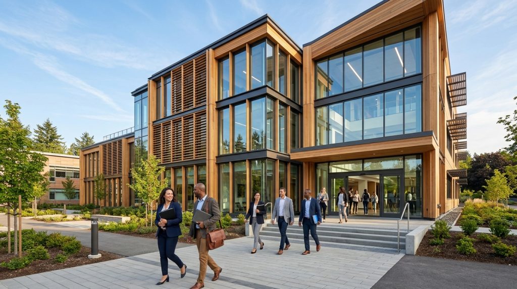 Campus d'un centre de formation professionnelle aux métiers de la sécurité privée