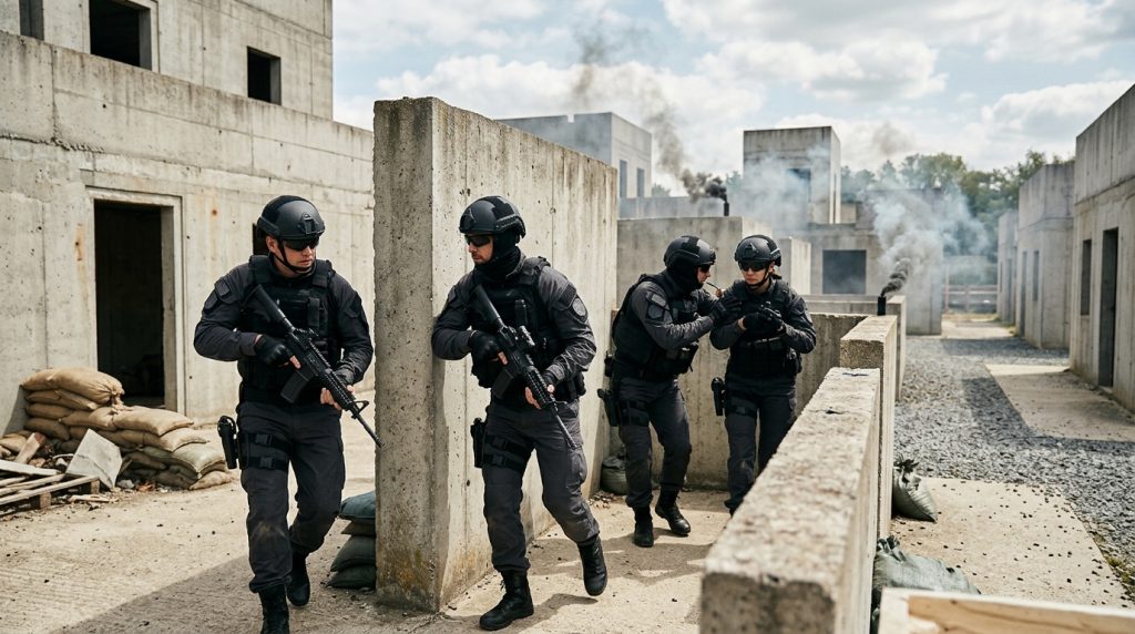 Opérateurs de protection rapprochée en entraînement tactique pour zones hostiles HEAT