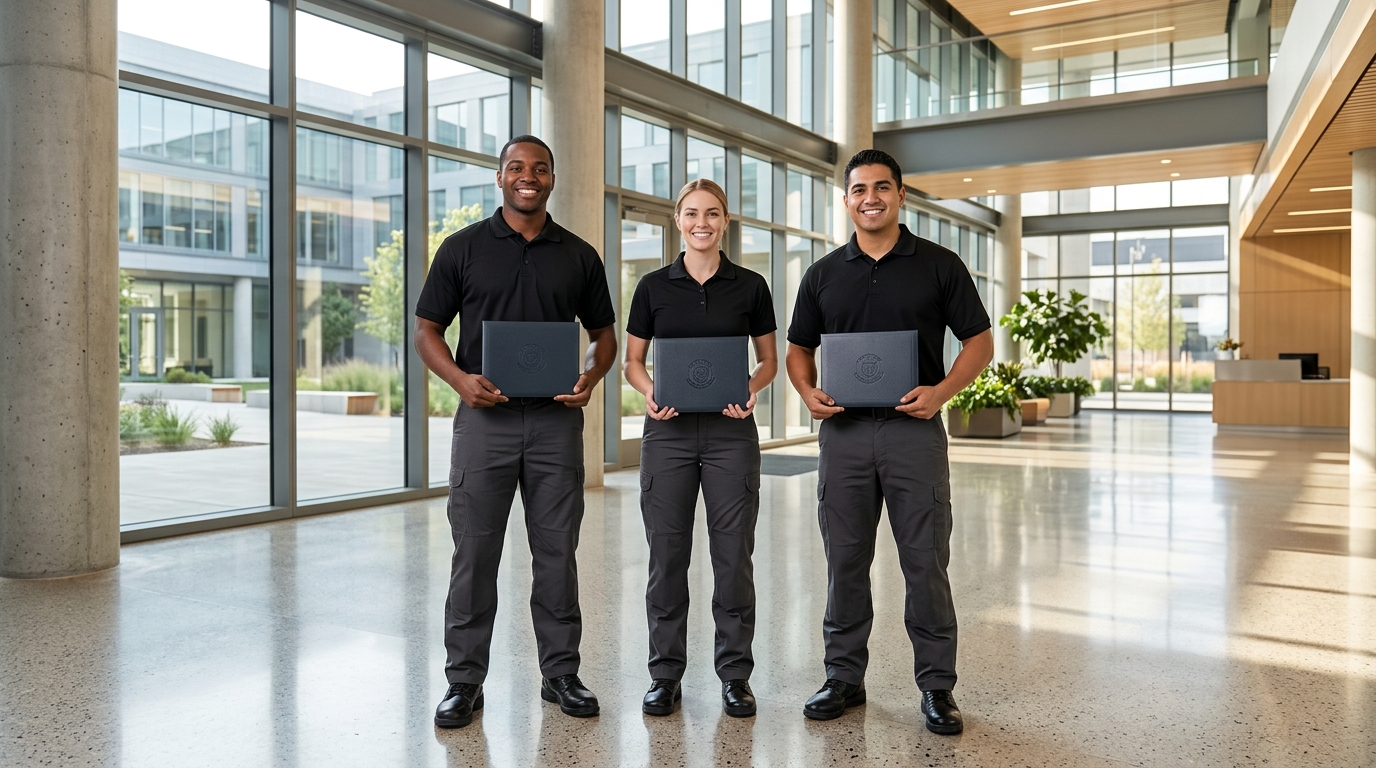 Diplômés certifiés CQP APS en tenue professionnelle avec leurs dossiers de qualification